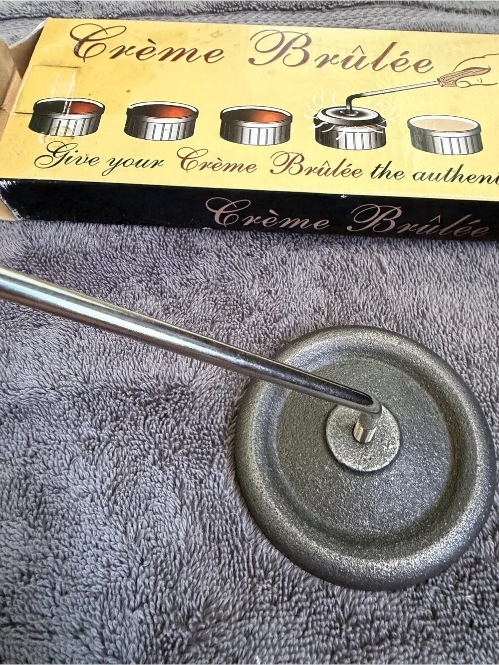 Vintage Cast Iron Crème Brûlée Iron Salamander Cookware with Original Box